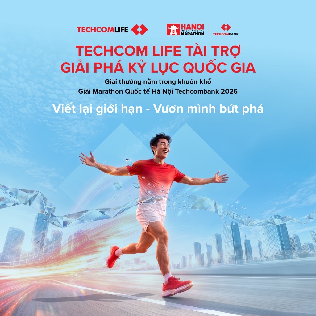 Techcom Life đồng hành cùng Kids Run và Giải thưởng Phá kỷ lục quốc gia cự ly 42km tại Giải Marathon Quốc tế Hà Nội Techcombank mùa thứ 5